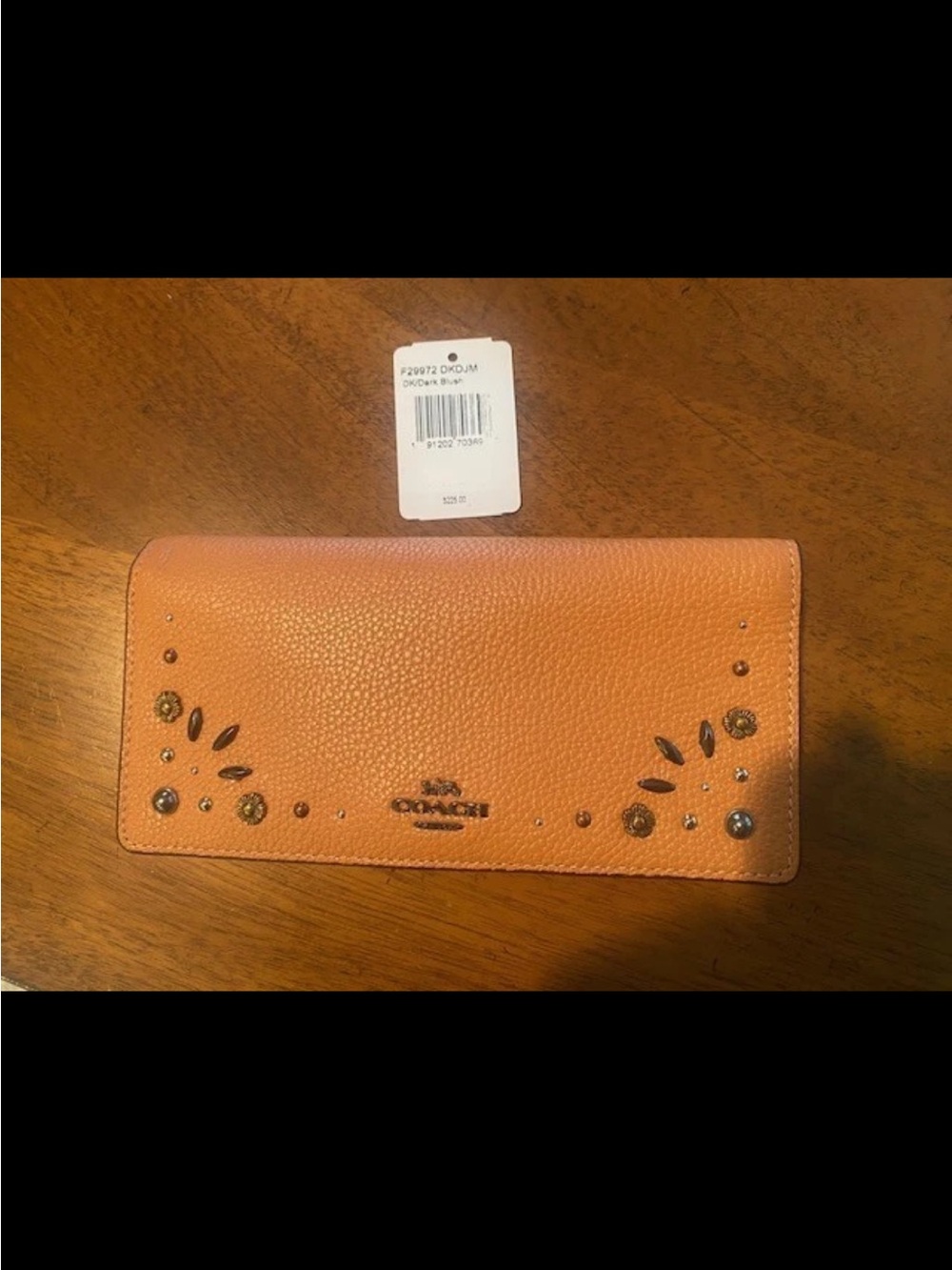 Coach F29972 DKDJM Prairie
Rivets Slim Wallet Wristlet DK/ Dark Blush - Picture 6 of 12